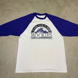 Vintage Colorado Rockies MLB Baseball Tee Size L